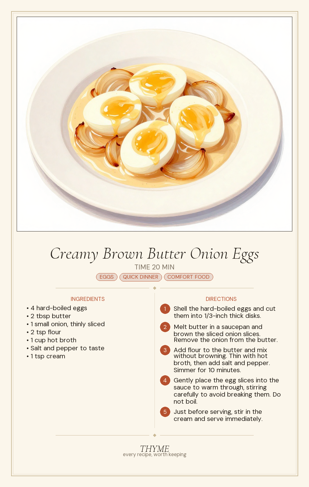 Creamy Brown Butter Onion Eggs