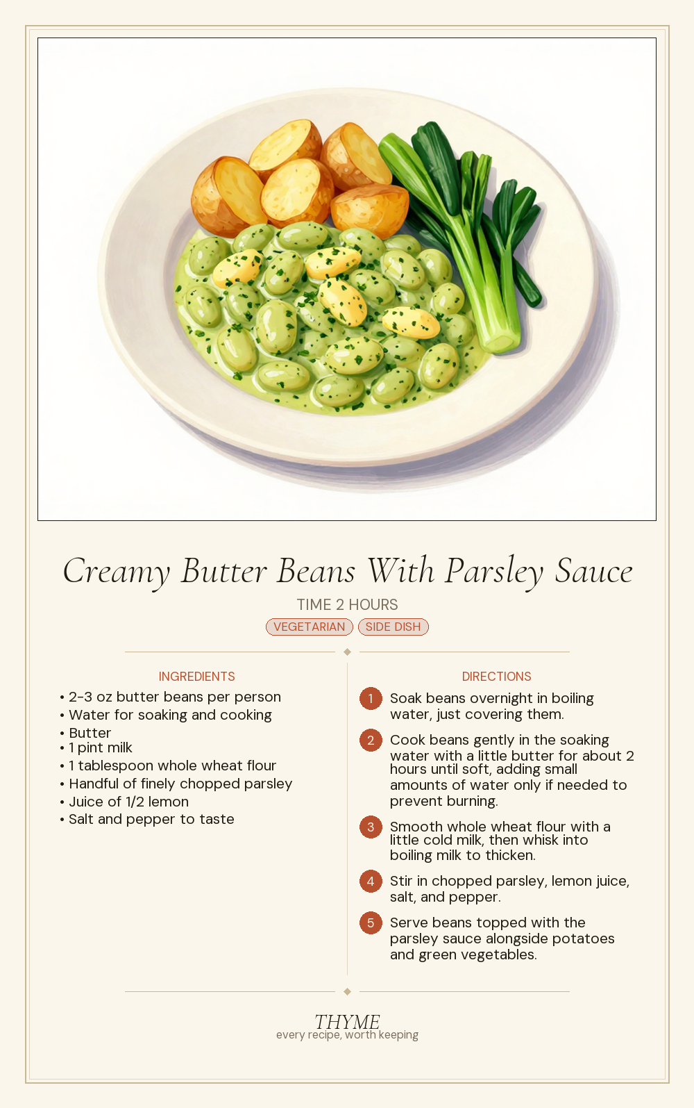 Creamy Butter Beans With Parsley Sauce