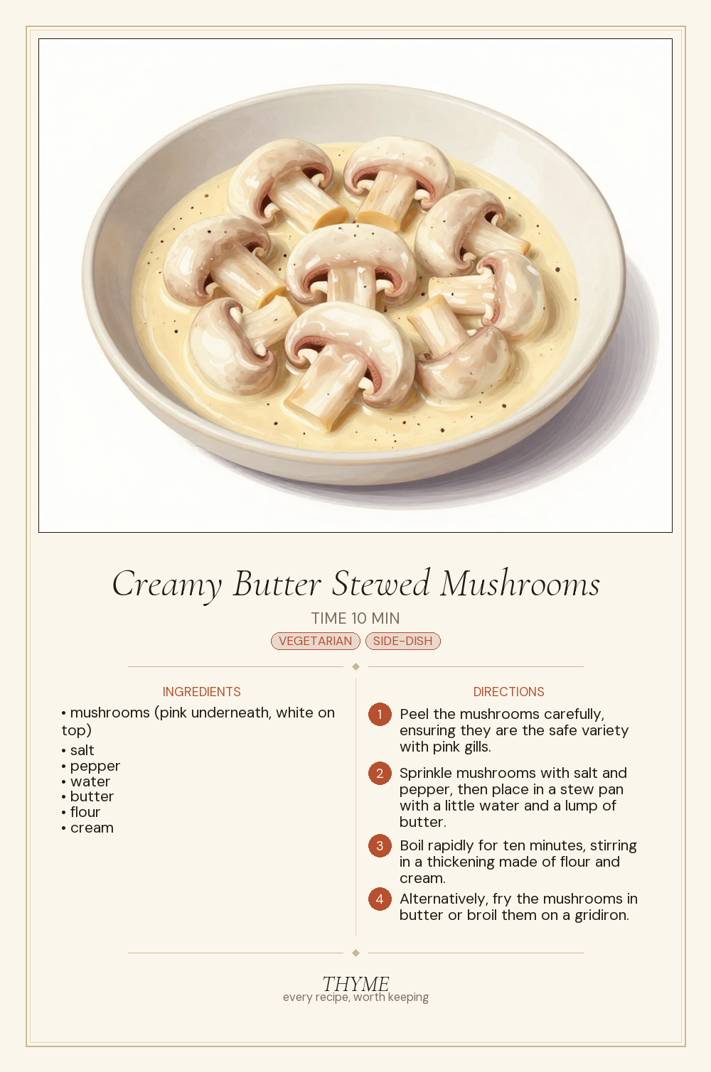 Creamy Butter Stewed Mushrooms