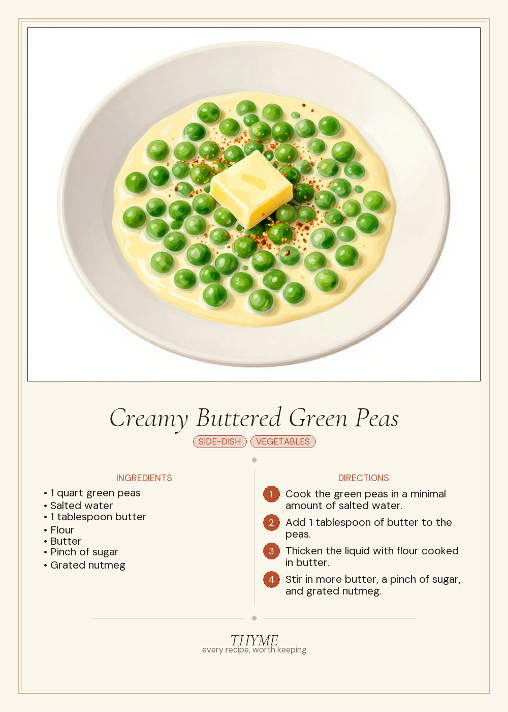 Creamy Buttered Green Peas