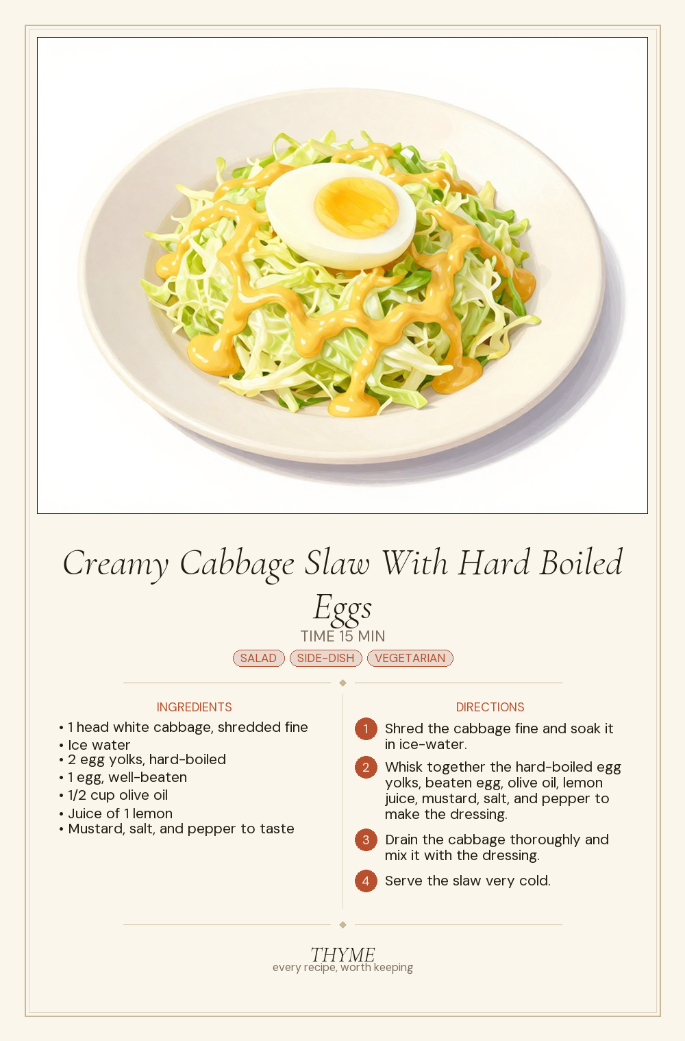 Creamy Cabbage Slaw With Hard Boiled Eggs