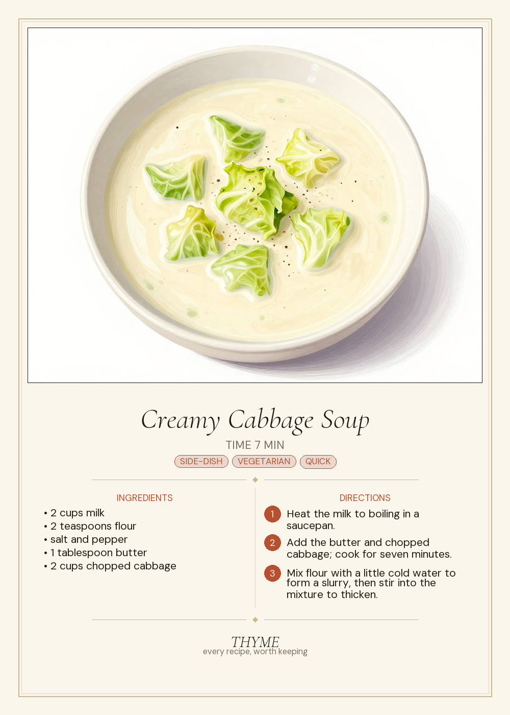 Creamy Cabbage Soup