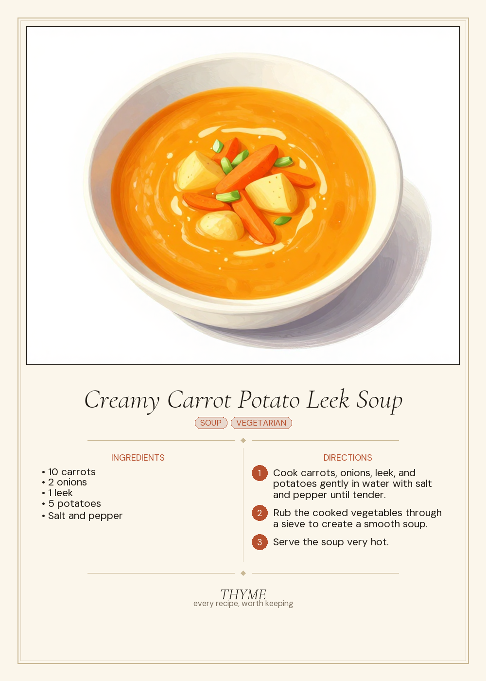 Creamy Carrot Potato Leek Soup
