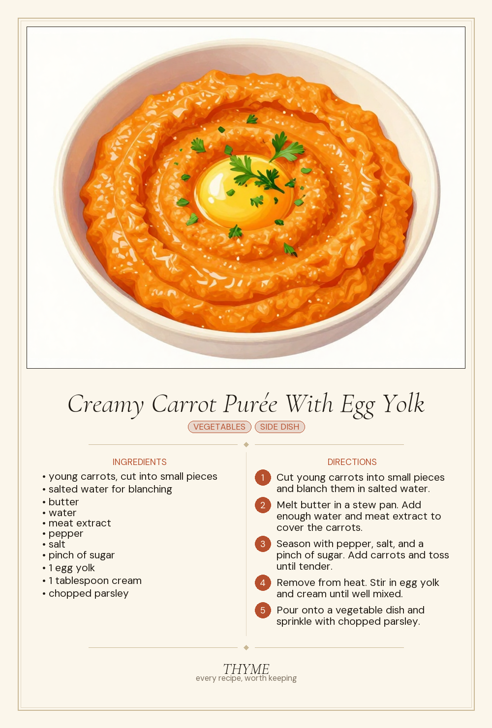 Creamy Carrot Purée With Egg Yolk