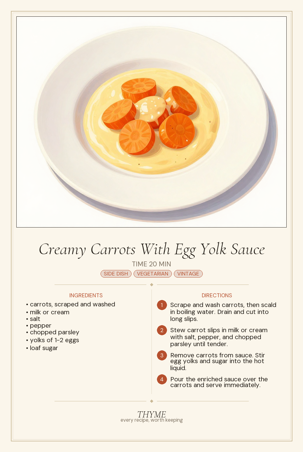 Creamy Carrots With Egg Yolk Sauce
