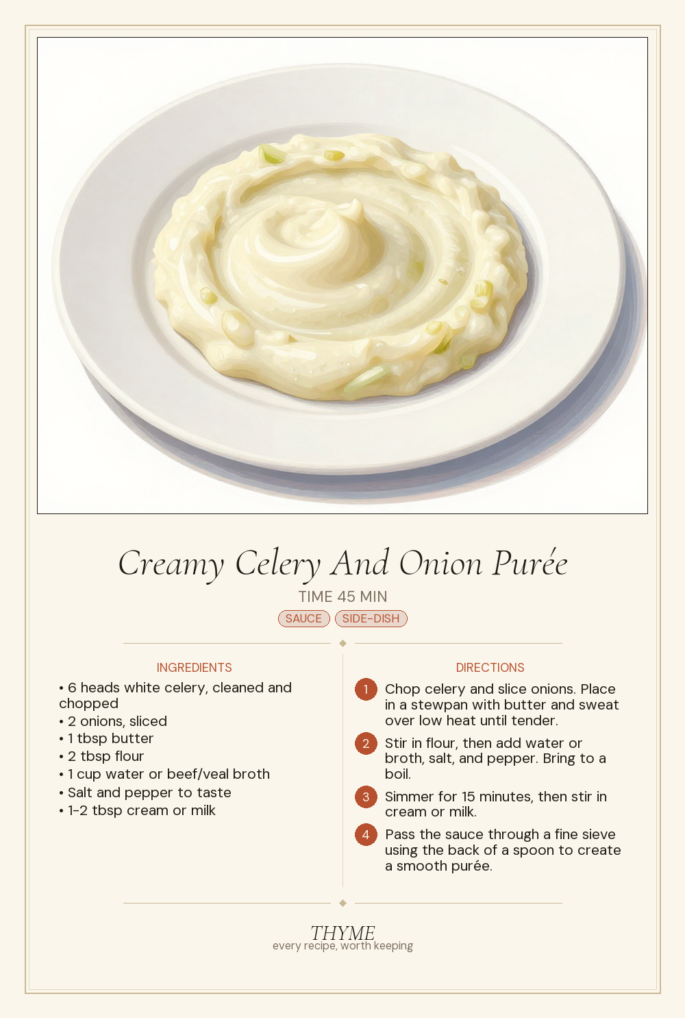 Creamy Celery And Onion Purée