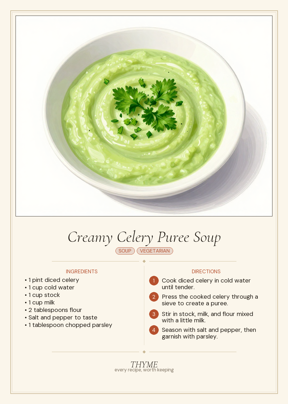 Creamy Celery Puree Soup