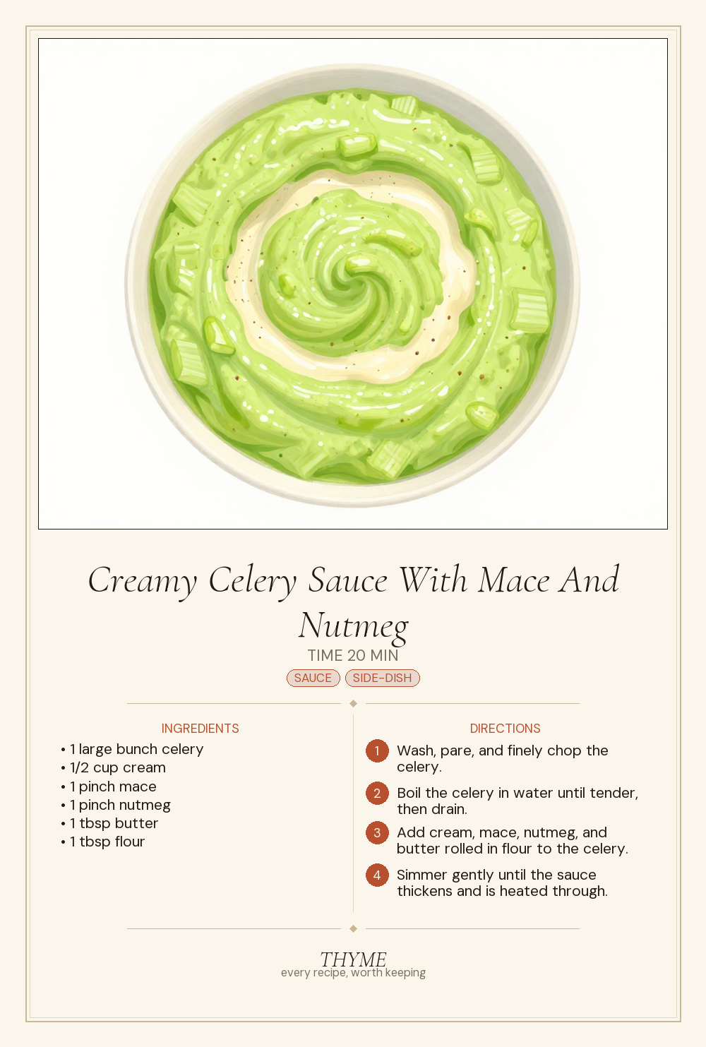 Creamy Celery Sauce With Mace And Nutmeg