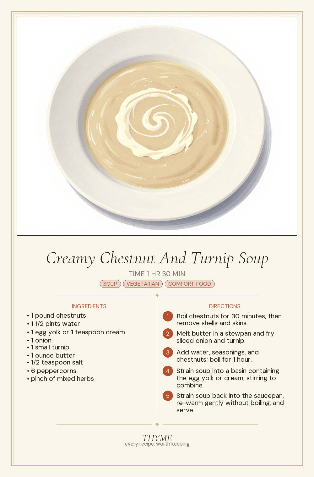 Creamy Chestnut And Turnip Soup