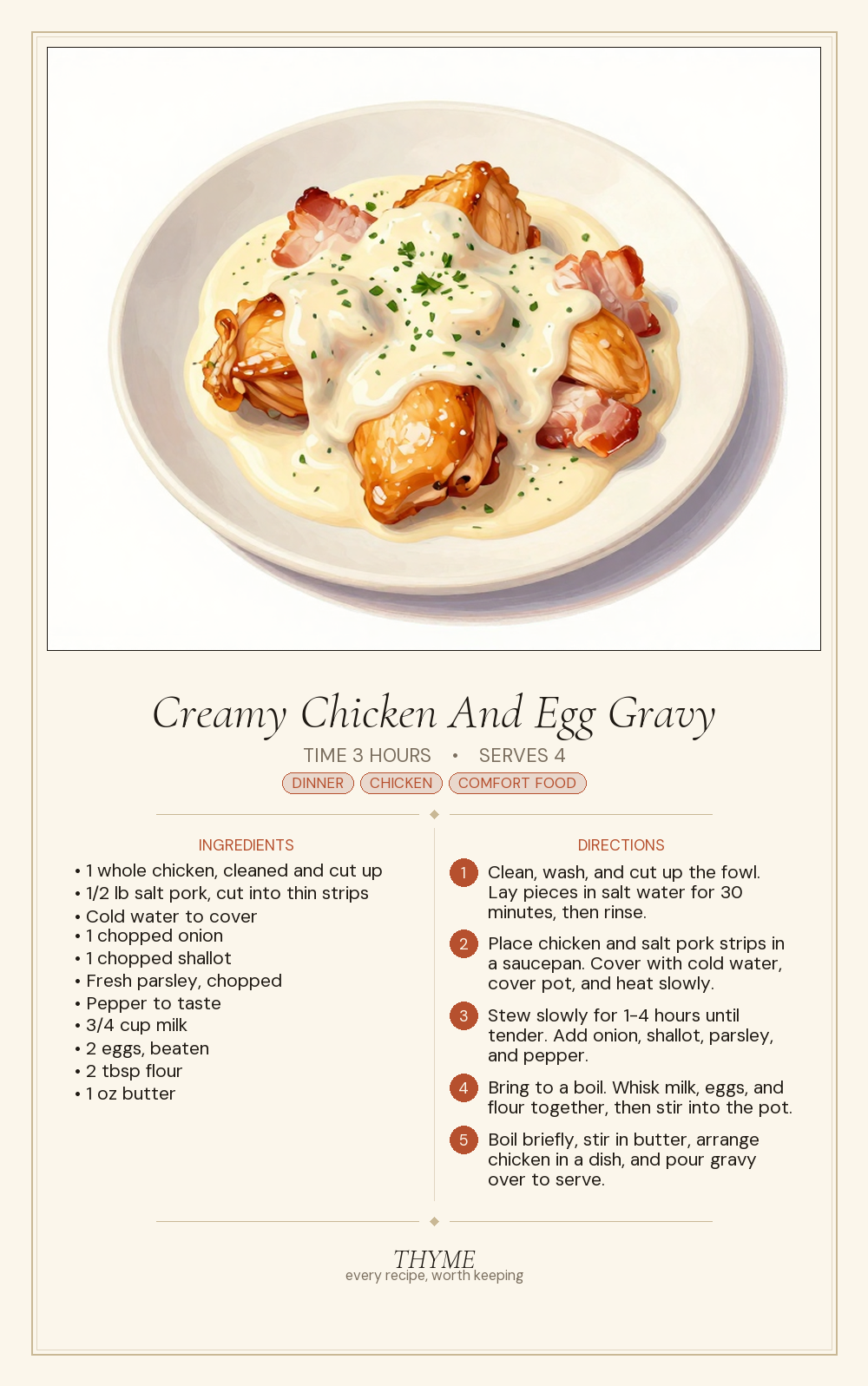 Creamy Chicken And Egg Gravy
