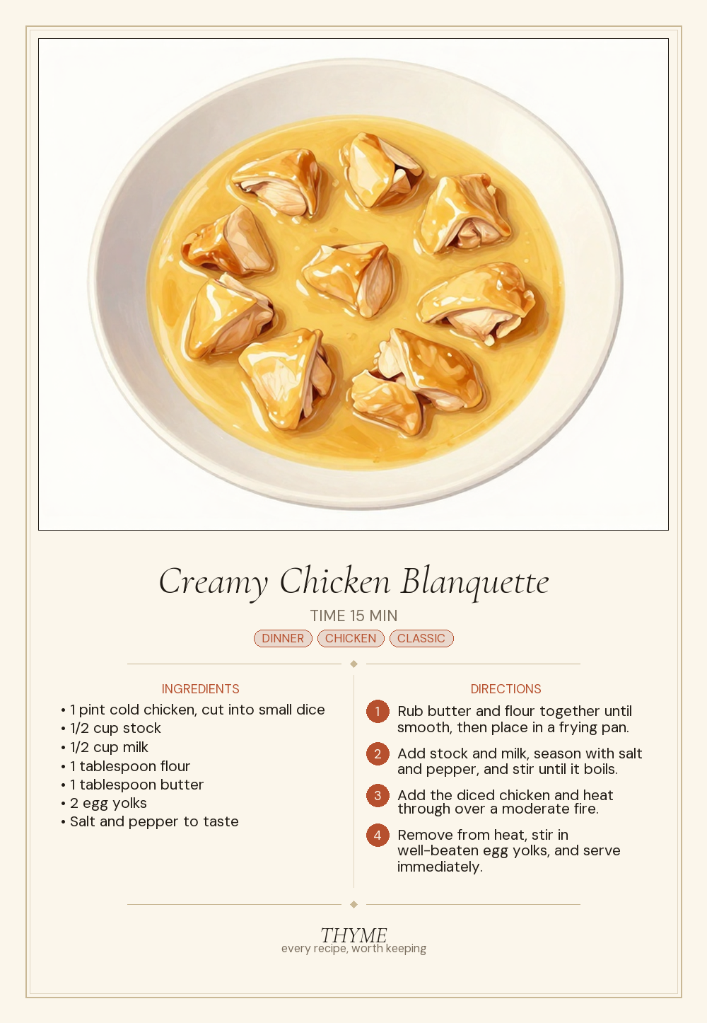 Creamy Chicken Blanquette