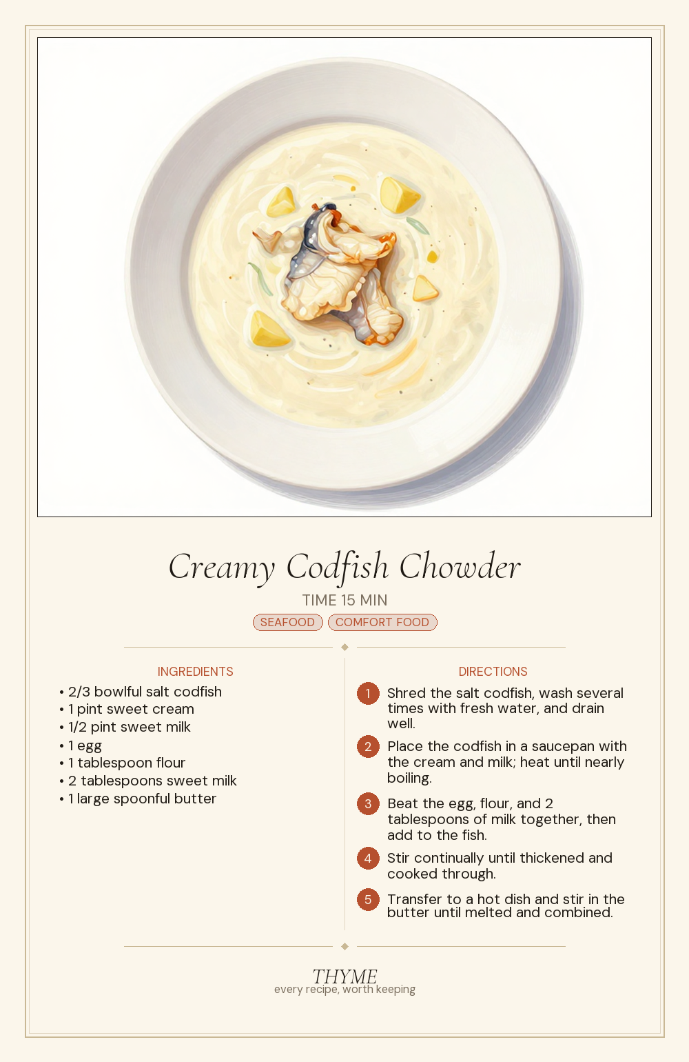 Creamy Codfish Chowder