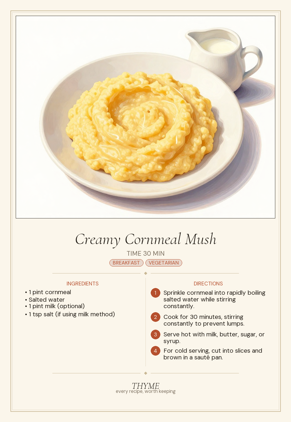 Creamy Cornmeal Mush