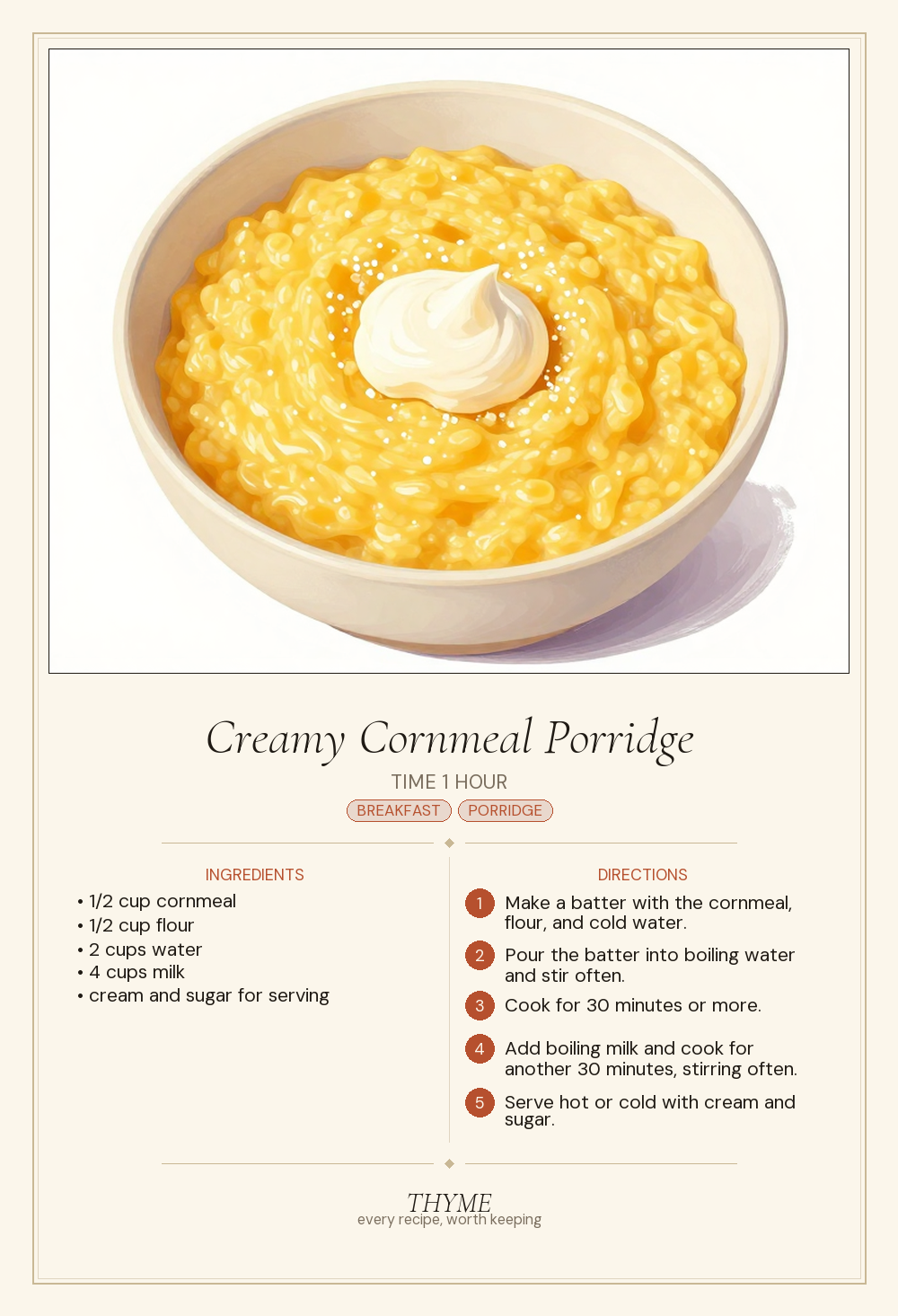 Creamy Cornmeal Porridge