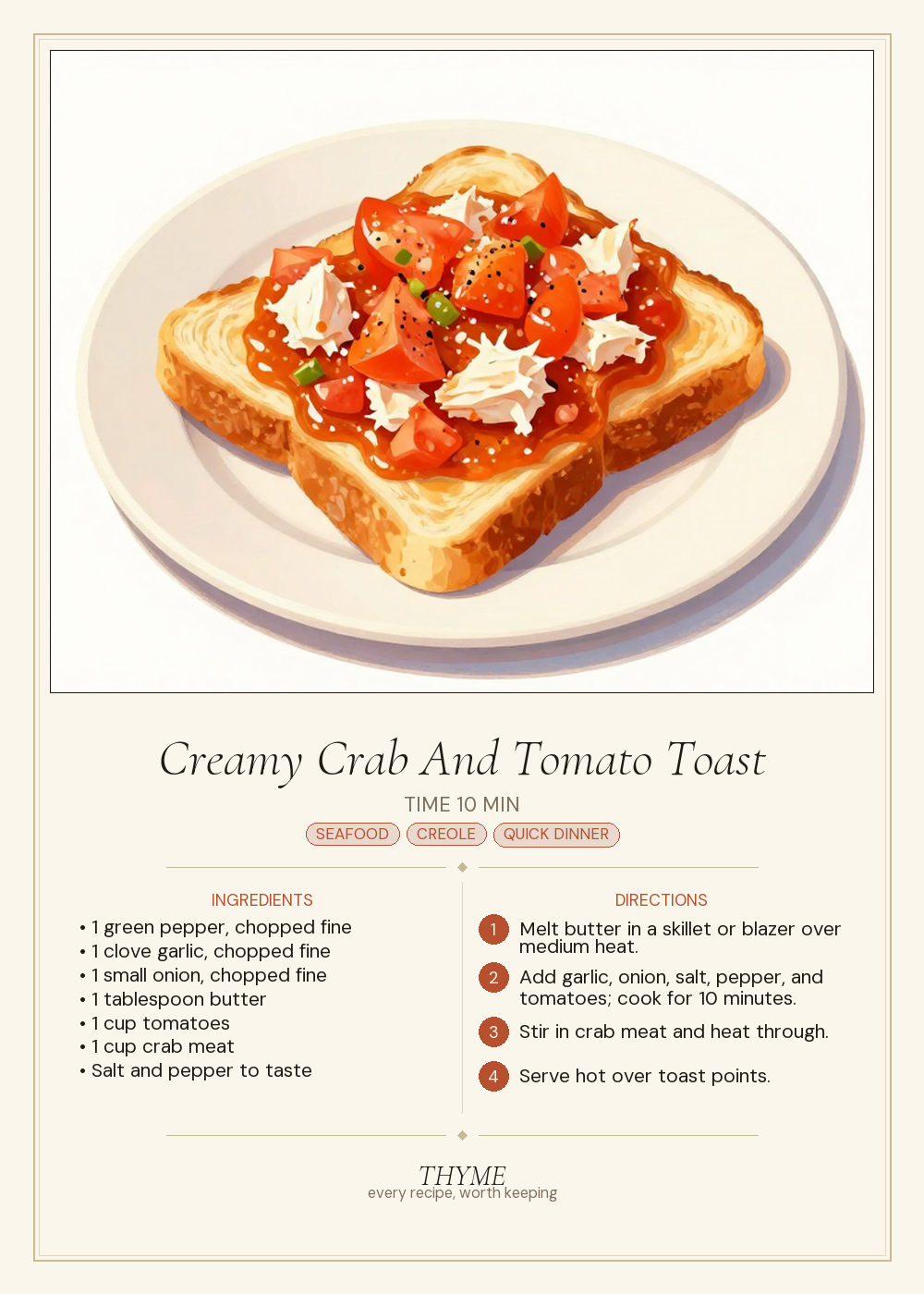 Creamy Crab And Tomato Toast