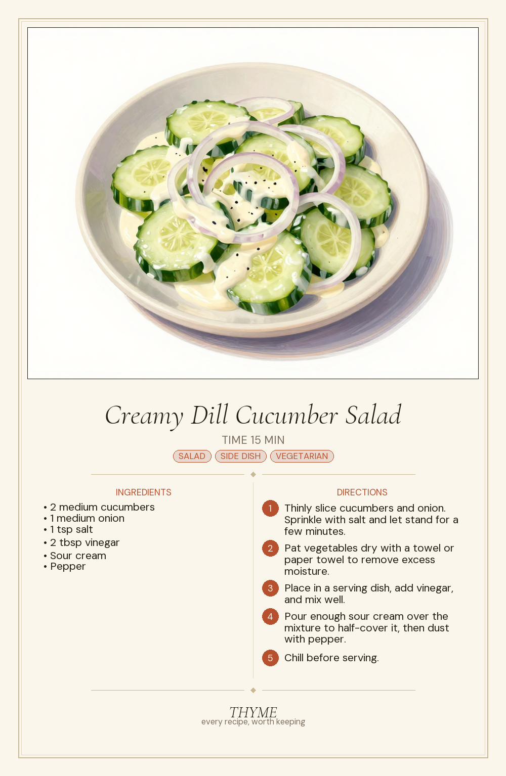 Creamy Dill Cucumber Salad