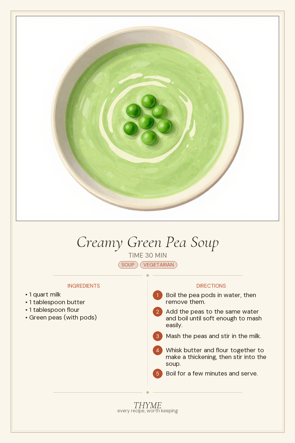Creamy Green Pea Soup