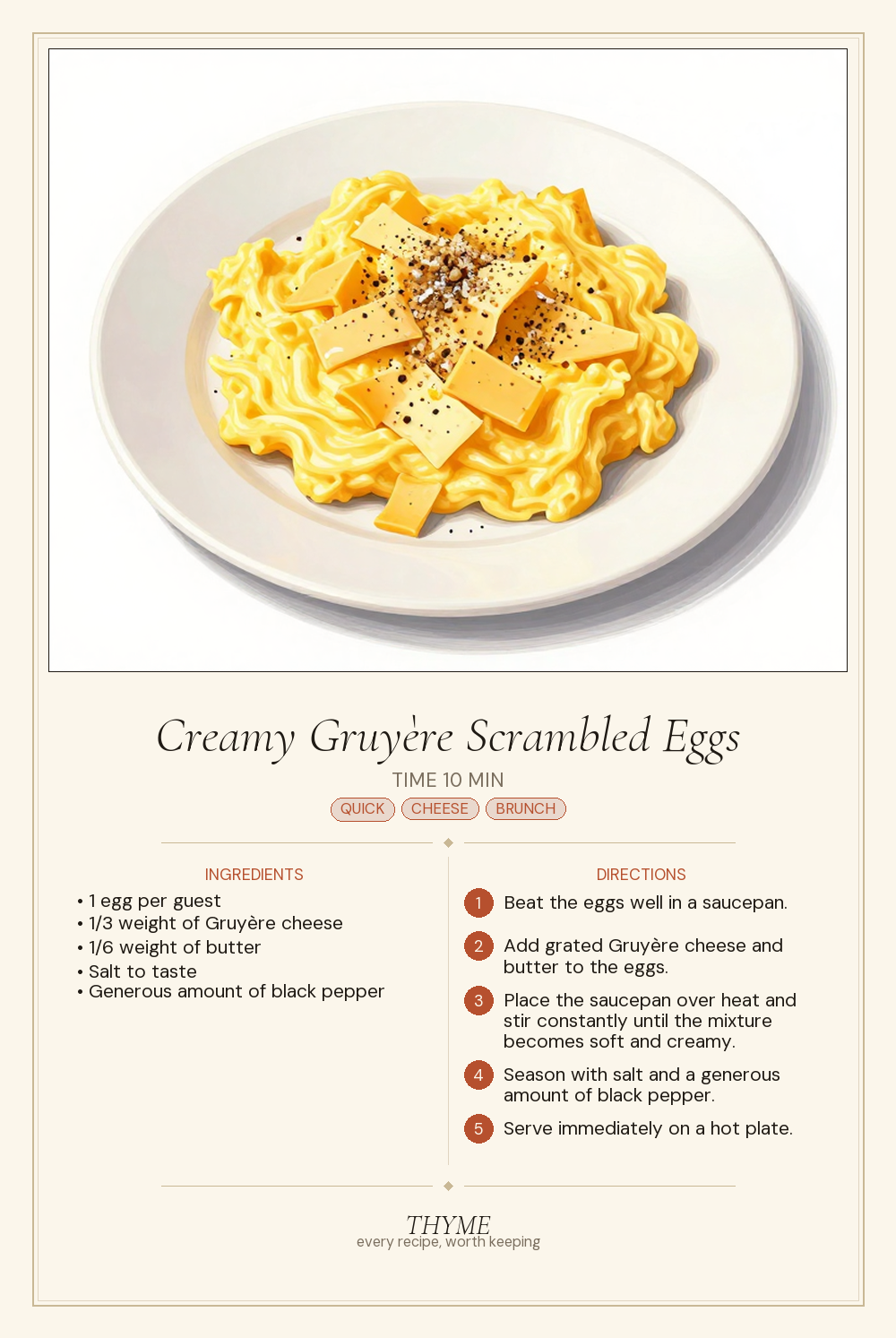 Creamy Gruyère Scrambled Eggs
