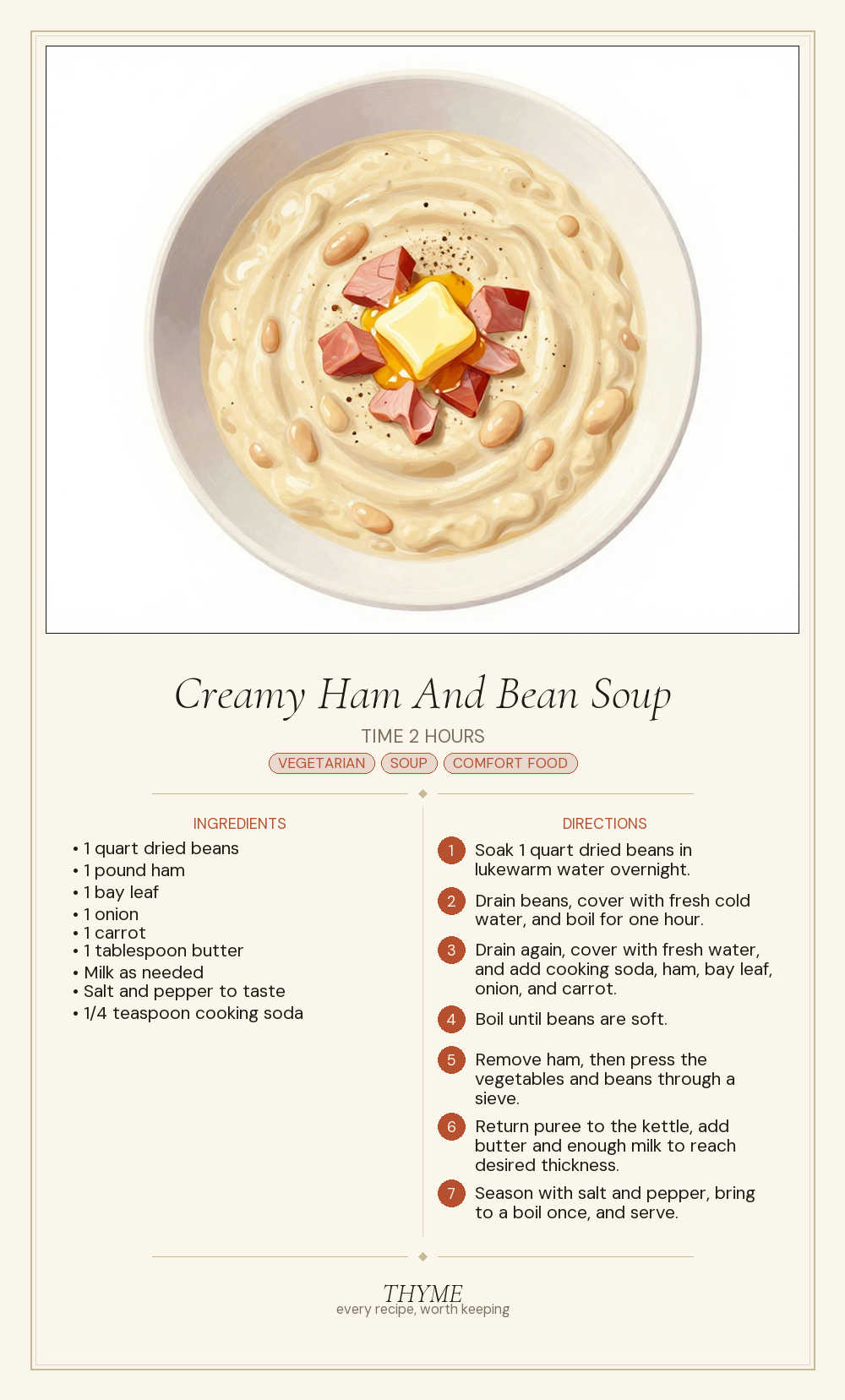Creamy Ham And Bean Soup
