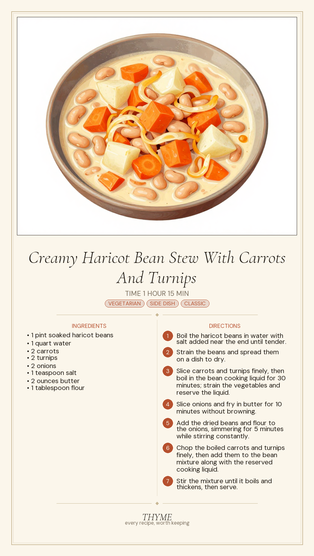Creamy Haricot Bean Stew With Carrots And Turnips
