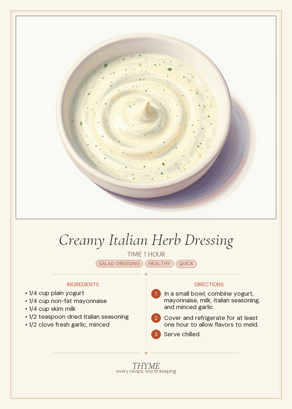 Creamy Italian Herb Dressing