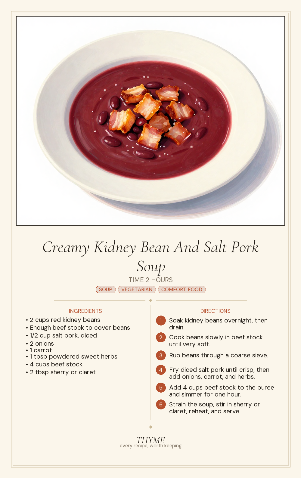 Creamy Kidney Bean And Salt Pork Soup