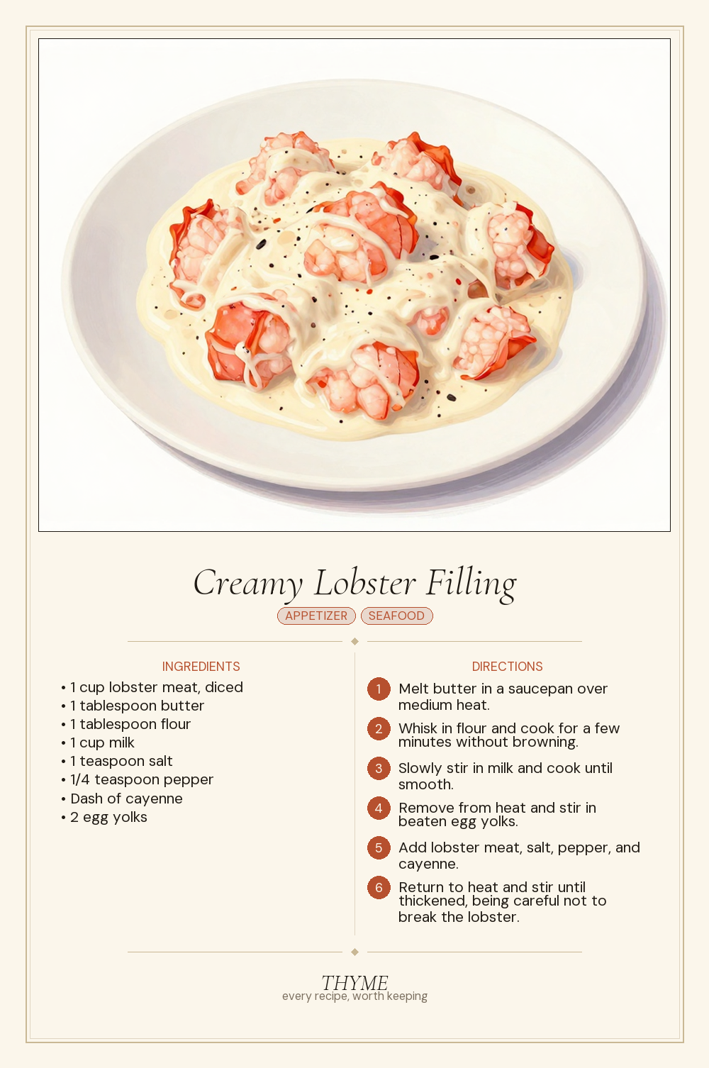 Creamy Lobster Filling