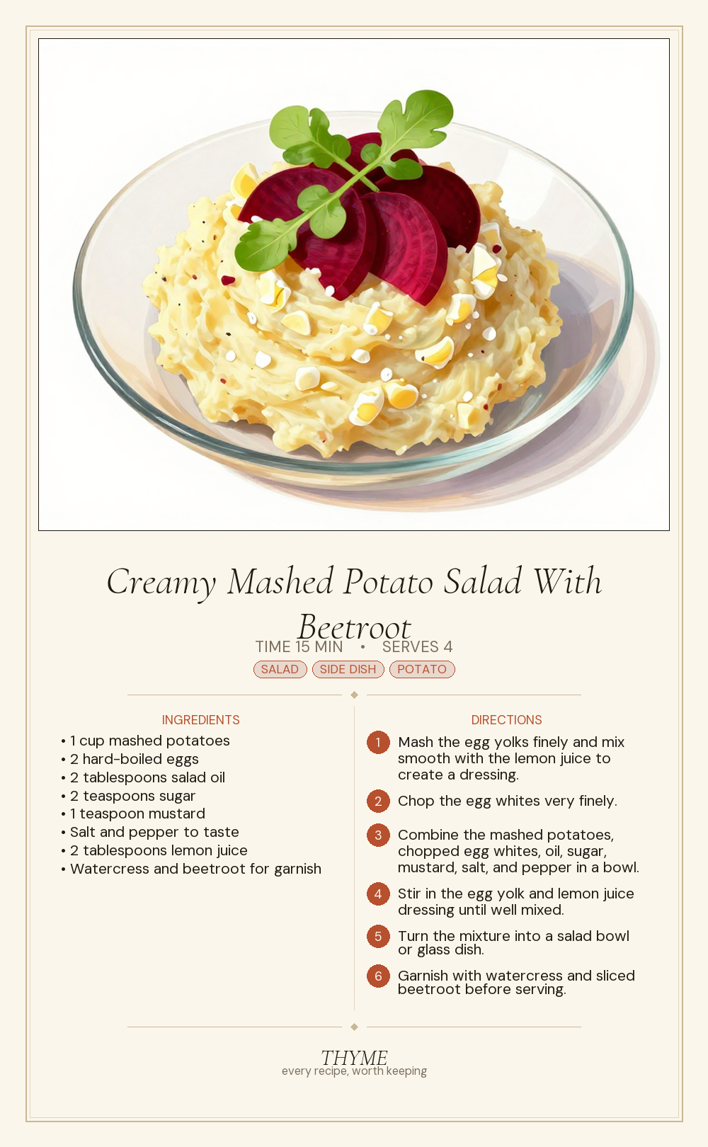 Creamy Mashed Potato Salad With Beetroot
