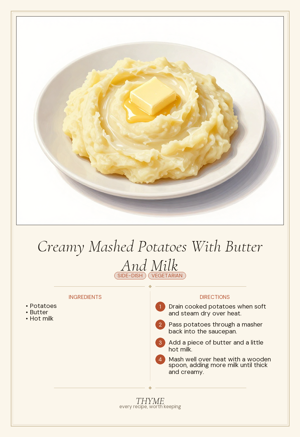 Creamy Mashed Potatoes With Butter And Milk