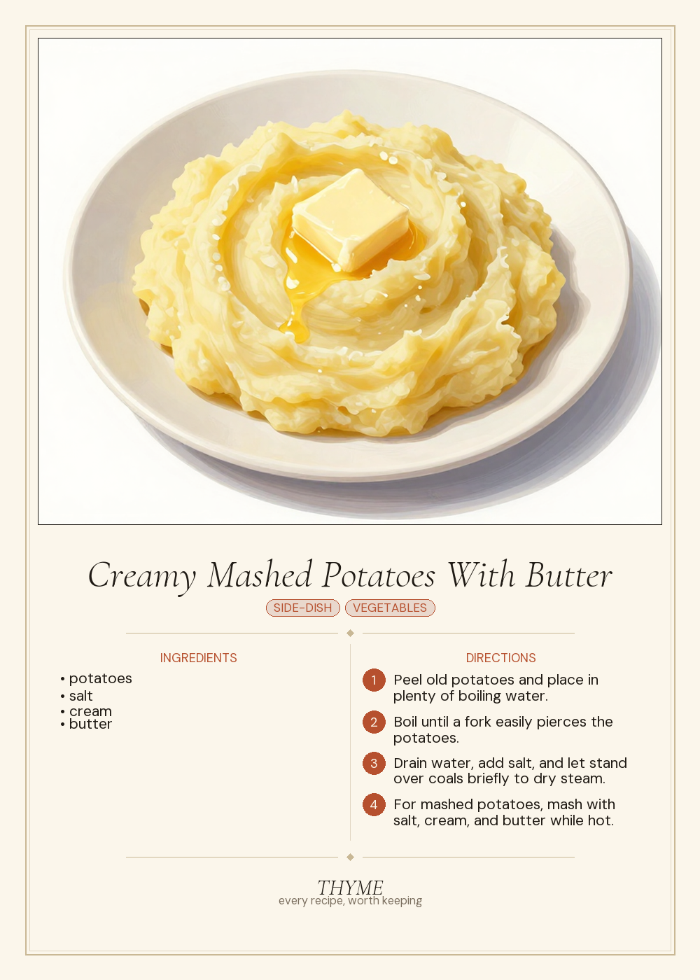 Creamy Mashed Potatoes With Butter