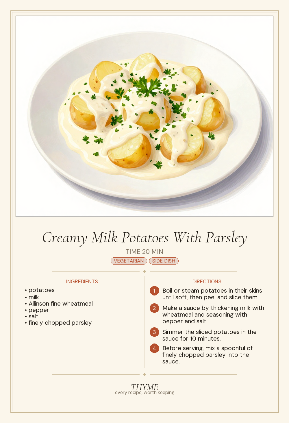 Creamy Milk Potatoes With Parsley