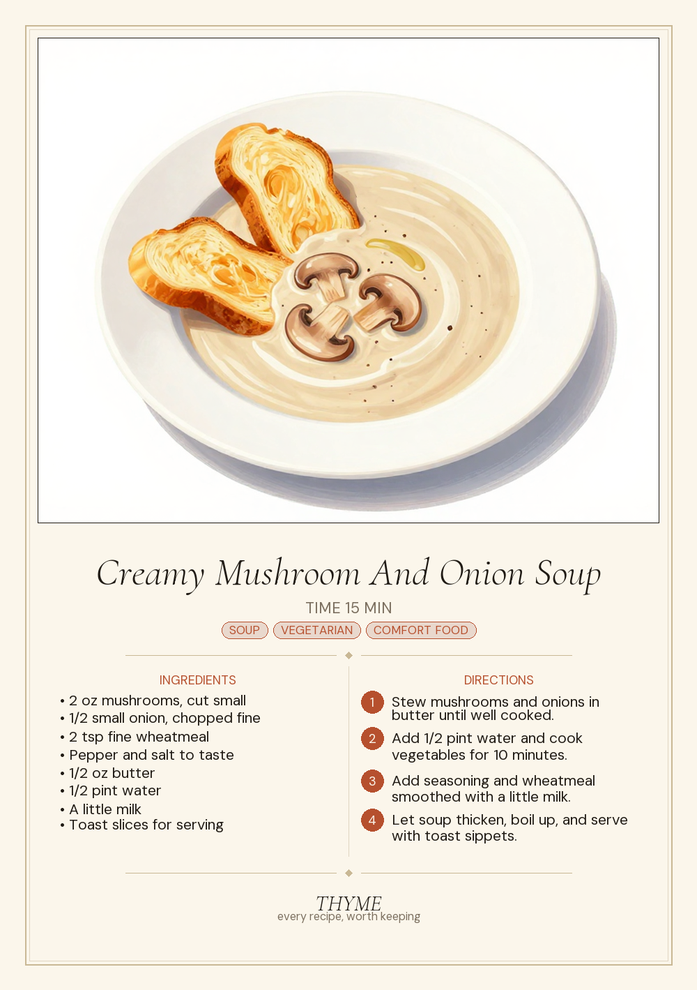Creamy Mushroom And Onion Soup