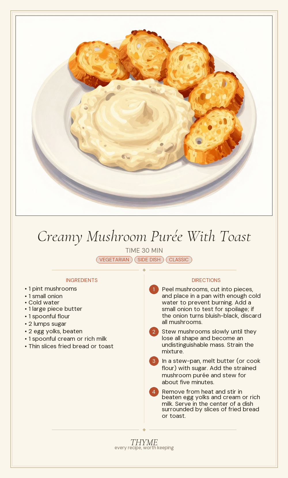 Creamy Mushroom Purée With Toast