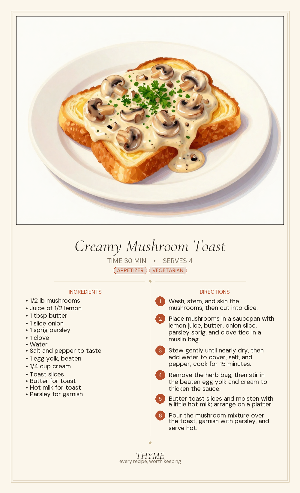 Creamy Mushroom Toast