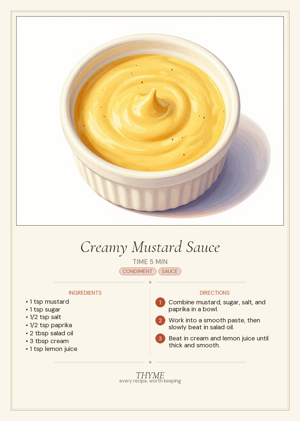 Creamy Mustard Sauce