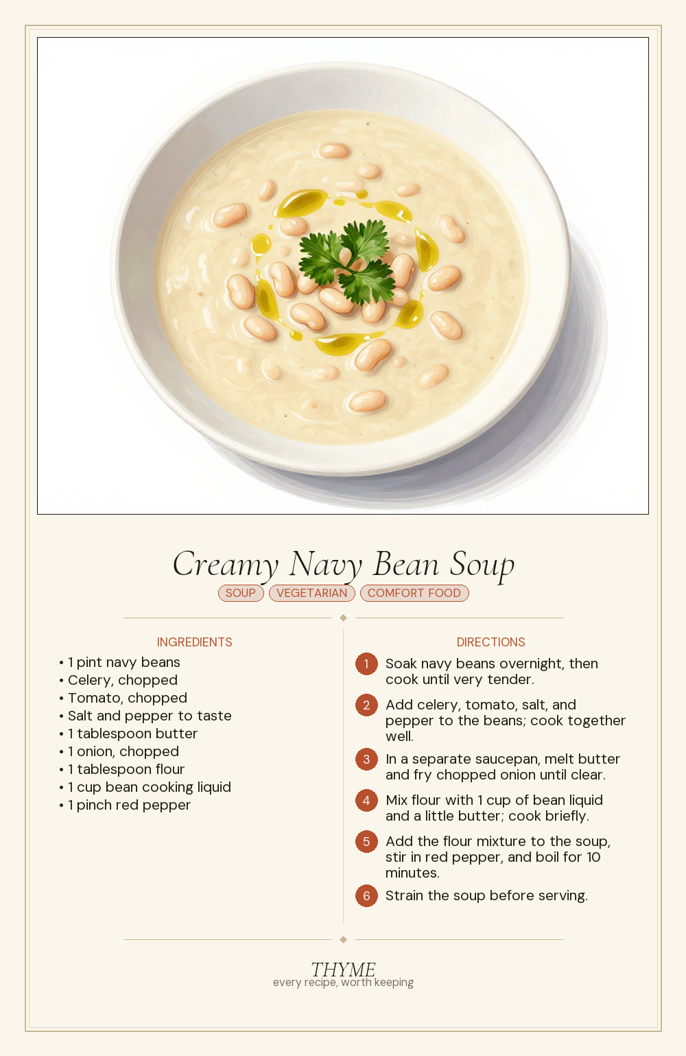Creamy Navy Bean Soup