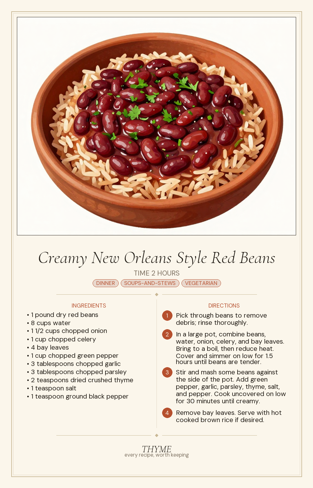 Creamy New Orleans Style Red Beans