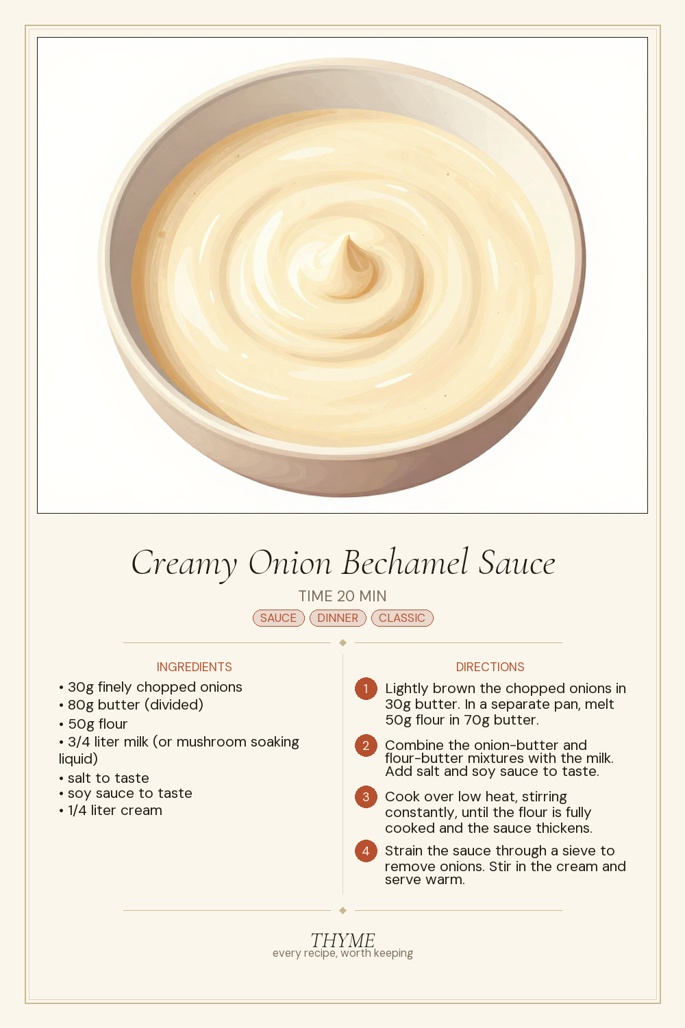 Creamy Onion Bechamel Sauce