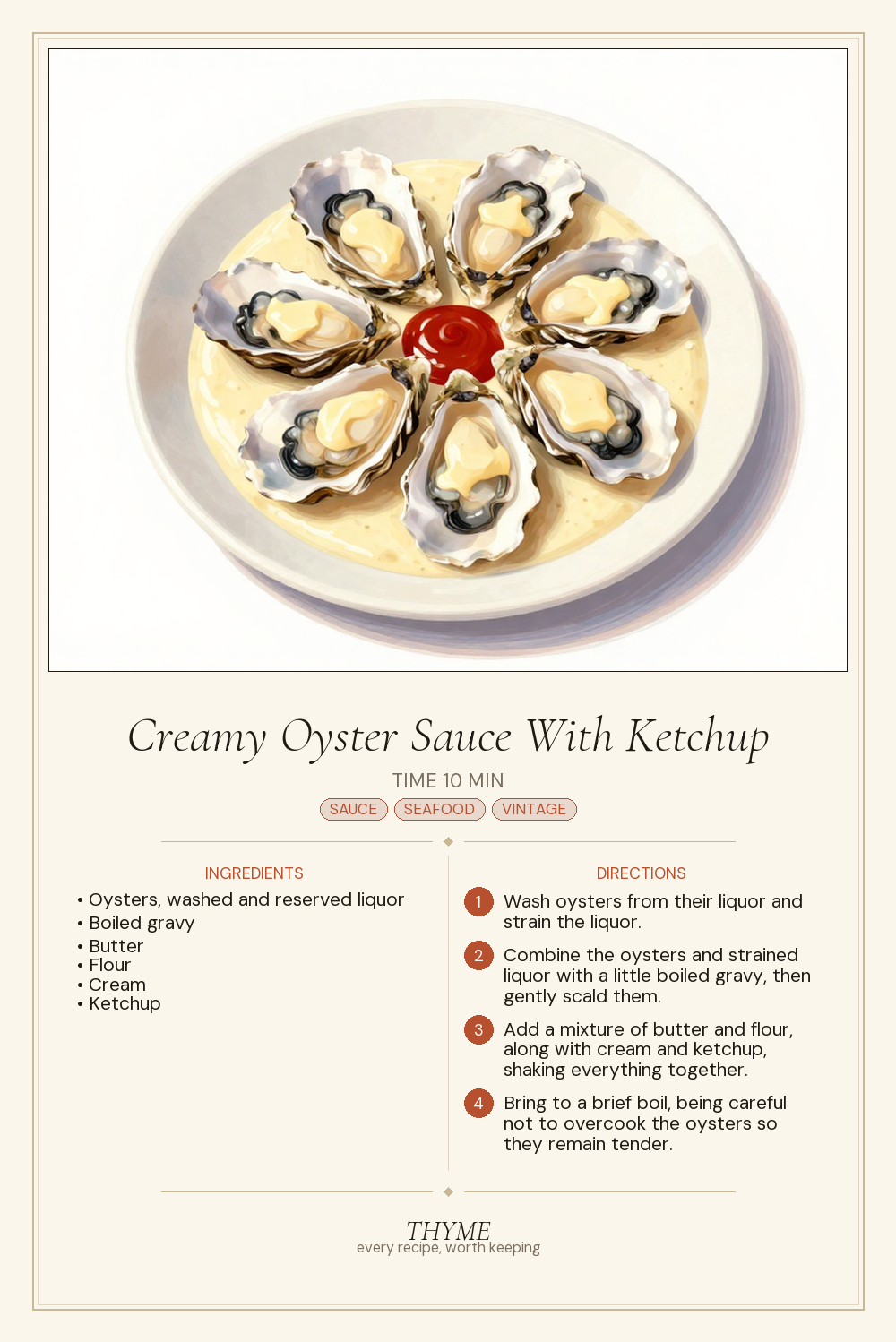 Creamy Oyster Sauce With Ketchup