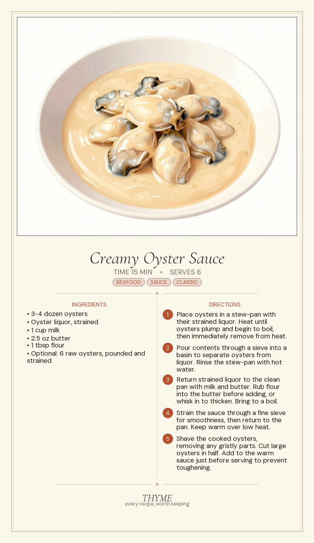 Creamy Oyster Sauce