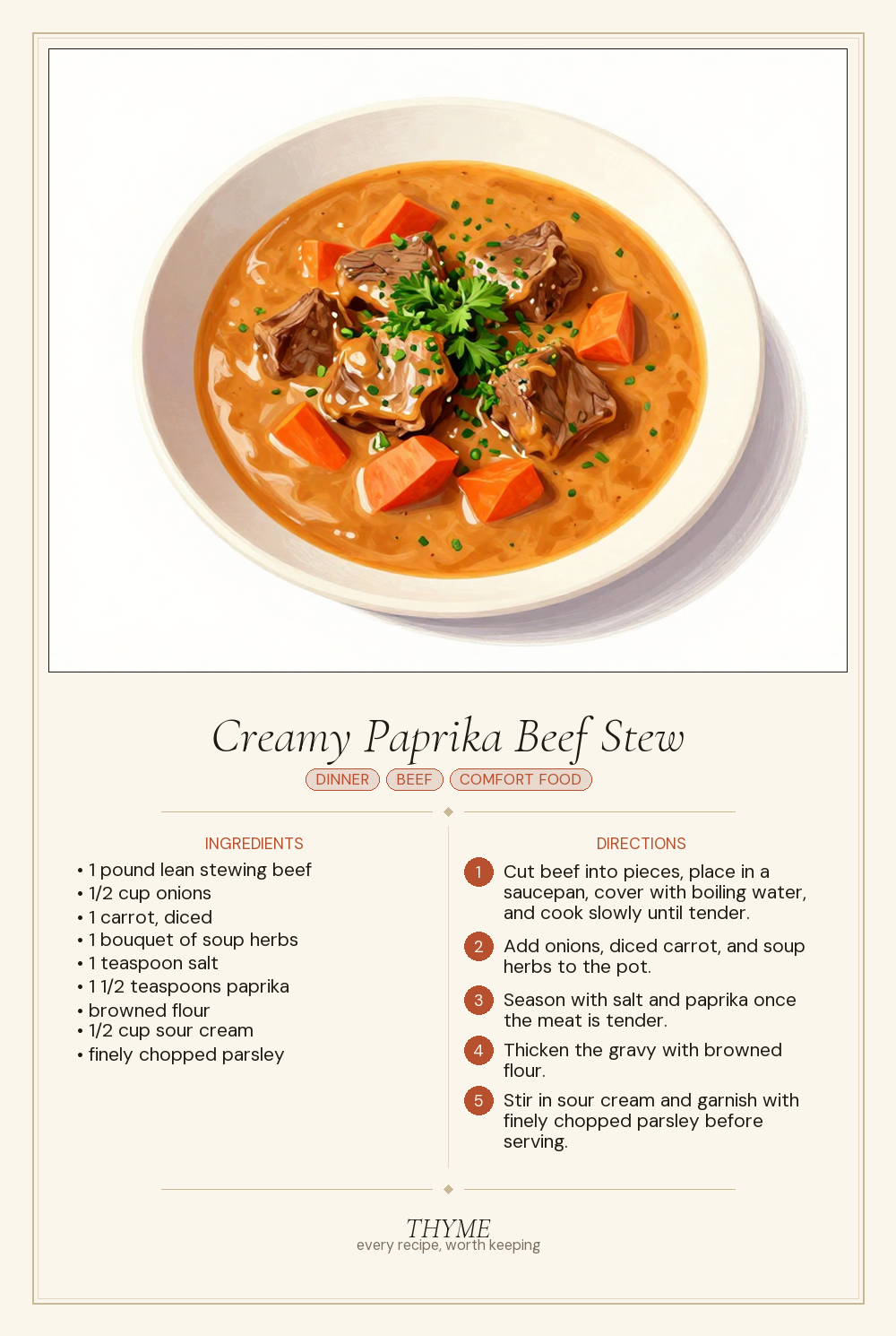 Creamy Paprika Beef Stew