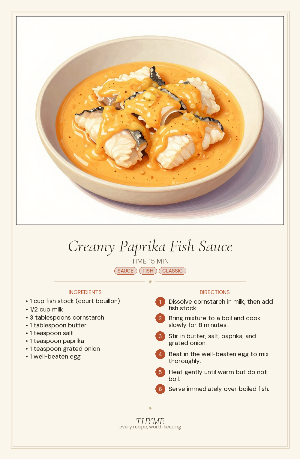 Creamy Paprika Fish Sauce