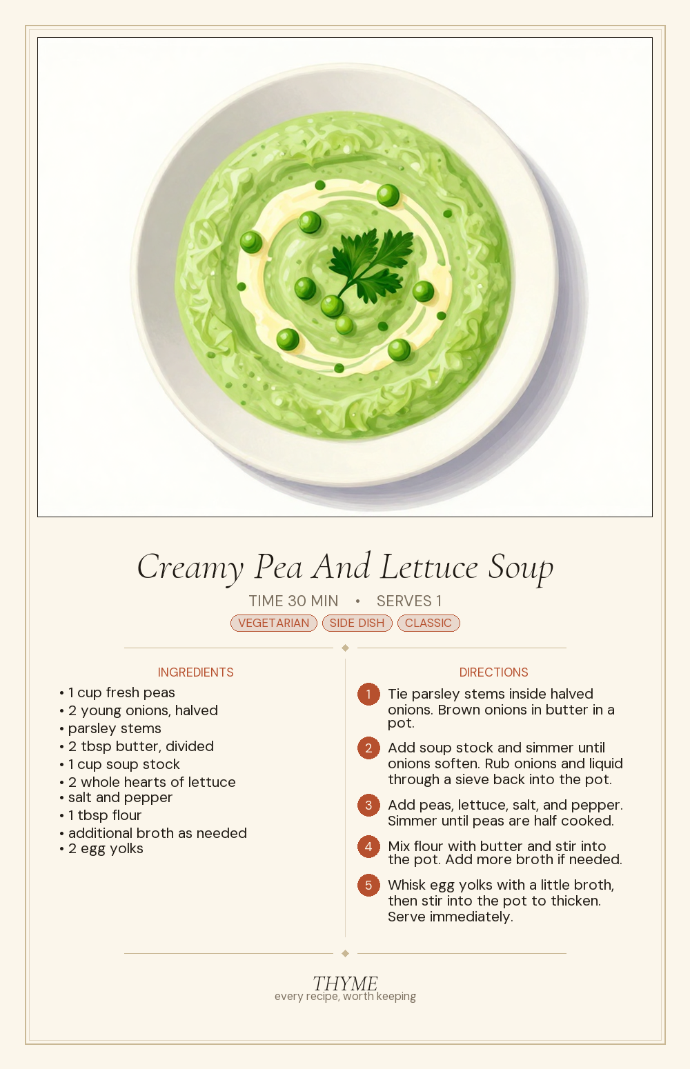 Creamy Pea And Lettuce Soup