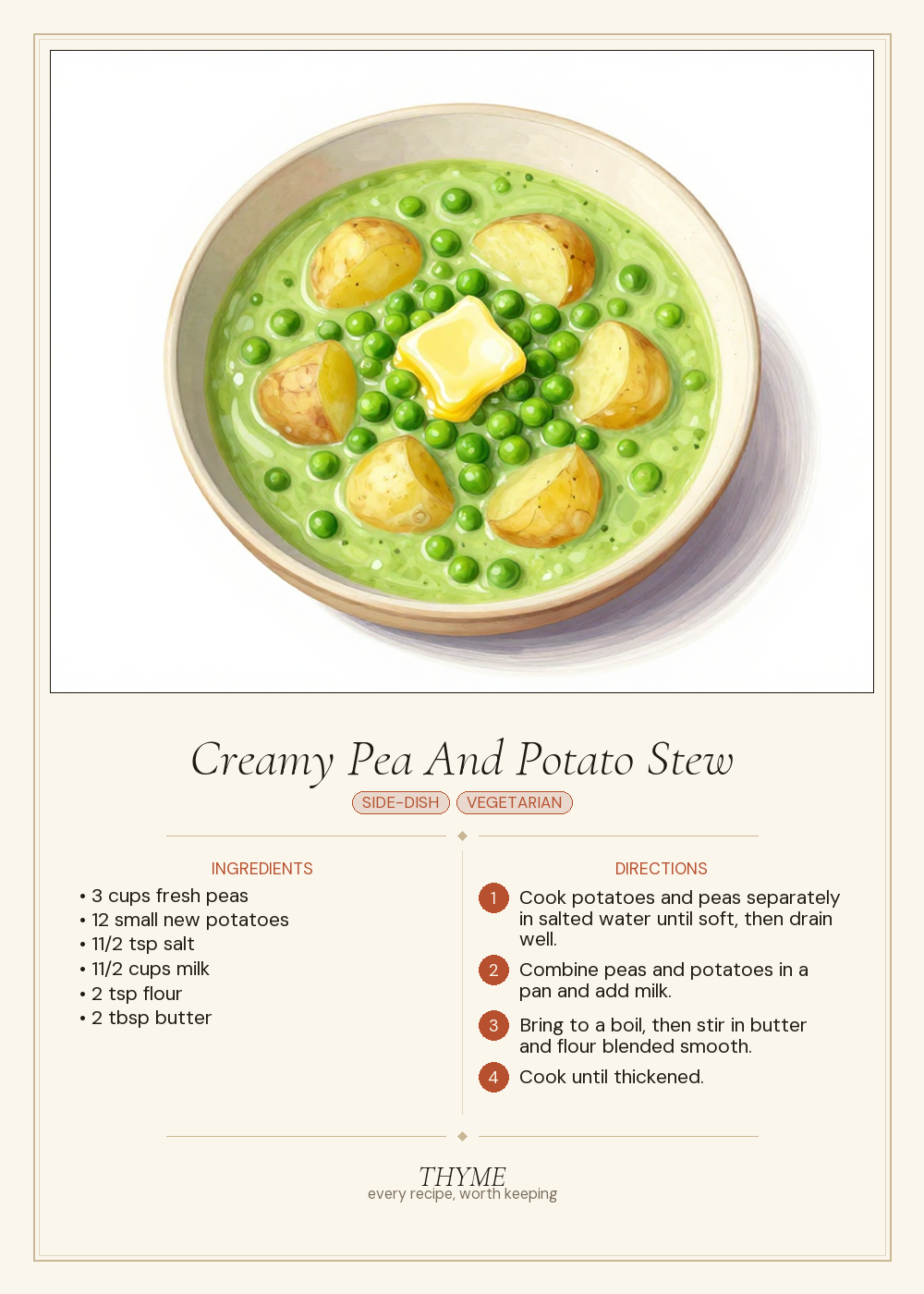 Creamy Pea And Potato Stew