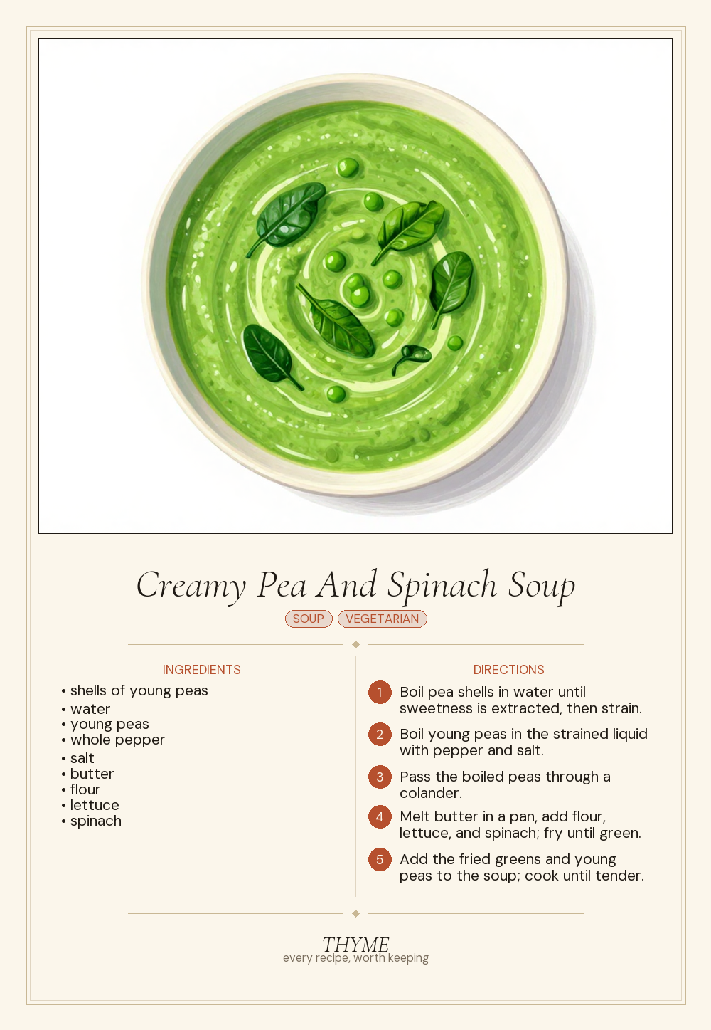 Creamy Pea And Spinach Soup