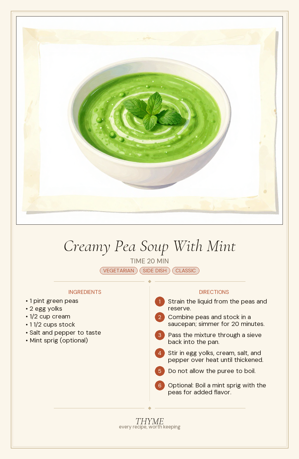 Creamy Pea Soup With Mint