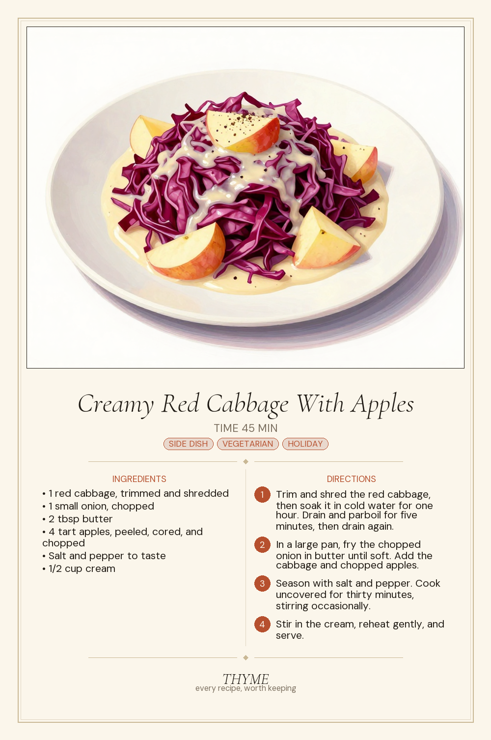 Creamy Red Cabbage With Apples