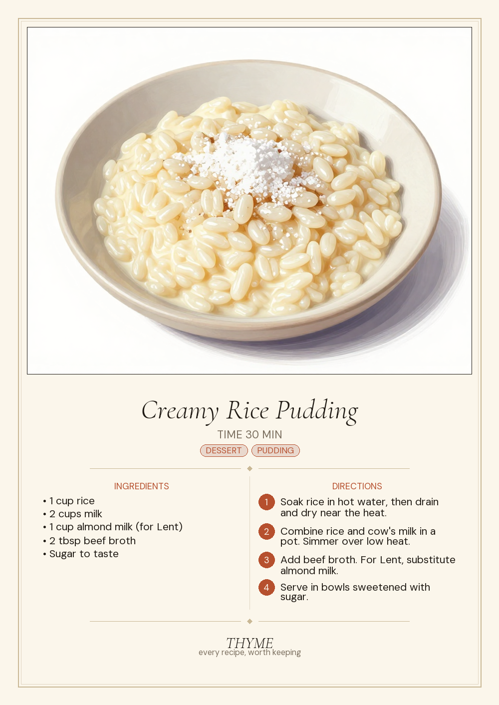 Creamy Rice Pudding