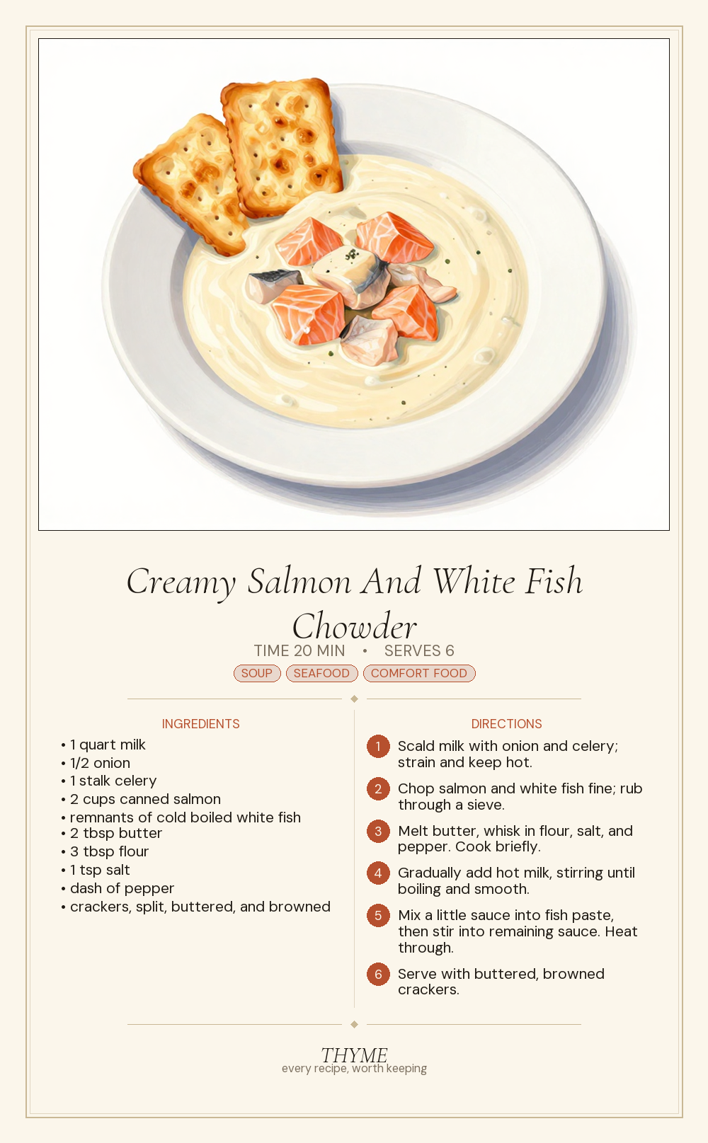 Creamy Salmon And White Fish Chowder