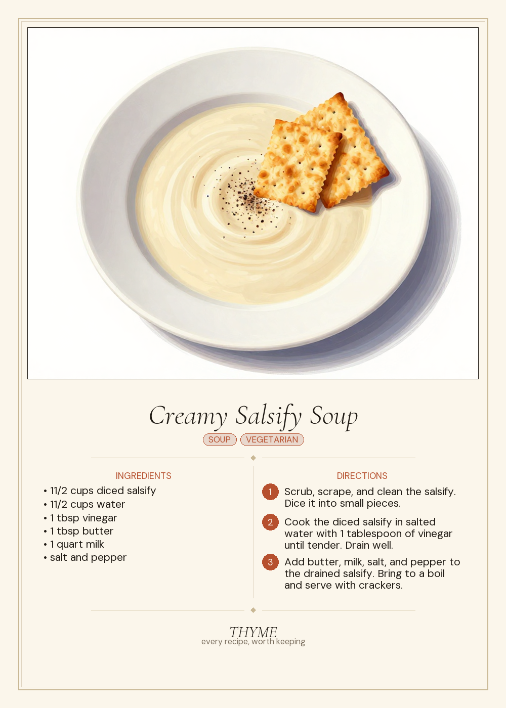Creamy Salsify Soup